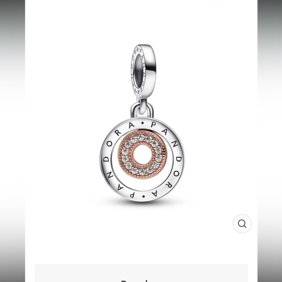 PANDORA SIGNATURE TWO-TONE LOGO CIRCLES DANGLE CHARM Style #: 782287C01 - Picture 1 of 13